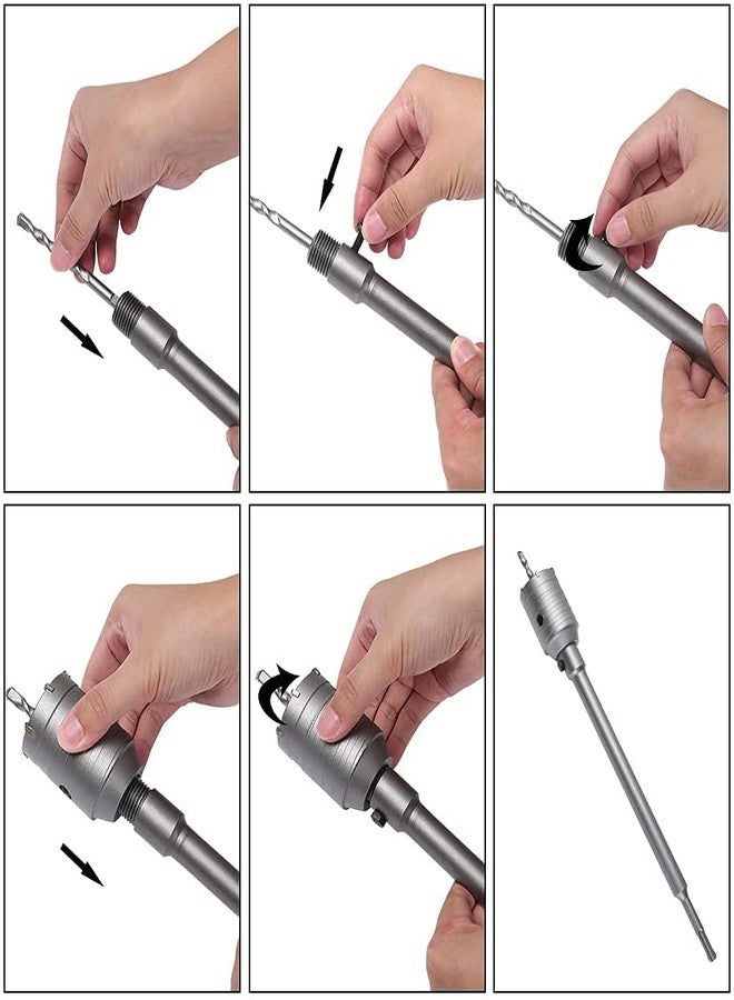 KING-PRO KING PRO SDS Plus Concrete Core Drill Bit Set, 40mm Diameter, 350mm Rod Length - Image 4